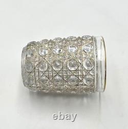 Ancien gobelet cristal signé BACCARAT modèle DIAMANTS PIERRERIES à filets dorés