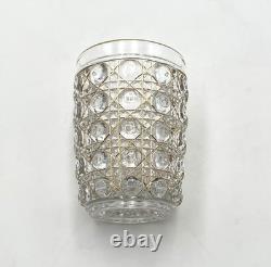 Ancien gobelet cristal signé BACCARAT modèle DIAMANTS PIERRERIES à filets dorés