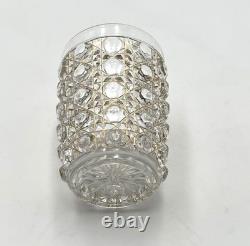Ancien gobelet cristal signé BACCARAT modèle DIAMANTS PIERRERIES à filets dorés