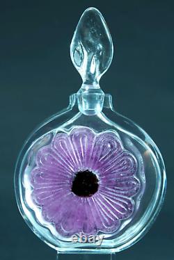 Ancien grand flacon parfum en pâte de verre Cristal signé Daum France Coppelia