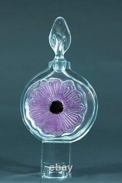 Ancien grand flacon parfum en pâte de verre Cristal signé Daum France Coppelia