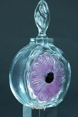 Ancien grand flacon parfum en pâte de verre Cristal signé Daum France Coppelia