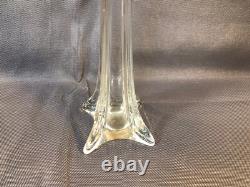 Ancien grand vase à fleur soliflore en verre vintage années 1950