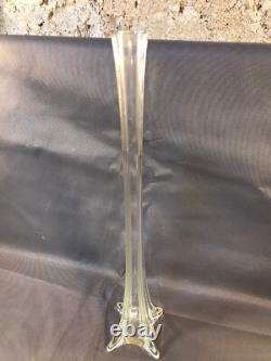 Ancien grand vase à fleur soliflore en verre vintage années 1950