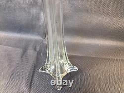 Ancien grand vase à fleur soliflore en verre vintage années 1950