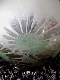 Ancien grand vase boule le verre français Charder Schneider art déco