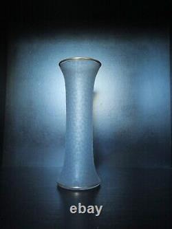 Ancien grand vase cristal dégagé a l'acide cristal Saint ST Louis et or 34,5 cm