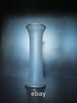 Ancien grand vase cristal dégagé a l'acide cristal Saint ST Louis et or 34,5 cm
