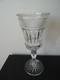 Ancien grand vase sur pied cristal taill&eacute; Boh&egrave;me 32 cm