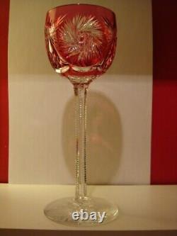 Ancien grand verre à vin en cristal Roemer couleur