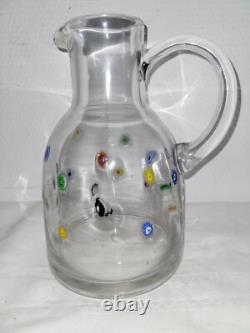 Ancien pichet vase Murano et 5 verres Murano