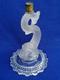 Ancien pied bougeoir dauphin BACCARAT cristal moulé glass cristal