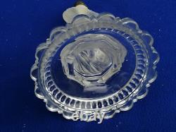 Ancien pied bougeoir dauphin BACCARAT cristal moulé glass cristal