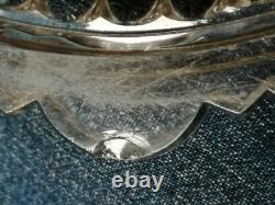 Ancien pied bougeoir dauphin BACCARAT cristal moulé glass cristal