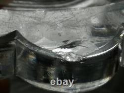 Ancien pied bougeoir dauphin BACCARAT cristal moulé glass cristal