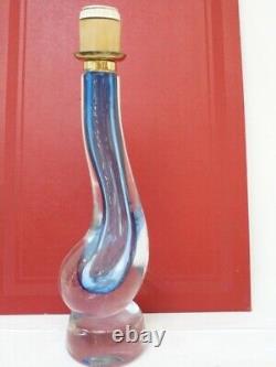 Ancien pied de lampe cristal signé VAL ST LAMBERT Design (20020)