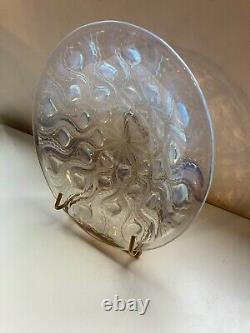 Ancien plat coupe vide poche verre opalescent signé R. Lalique France Art Déco