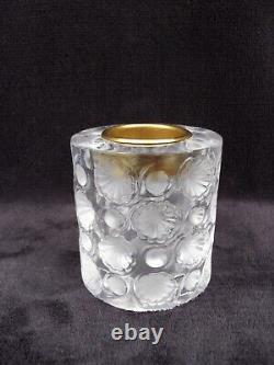 Ancien porte bougie ou porte briquet LALIQUE France modéle TOKYO cristal signé