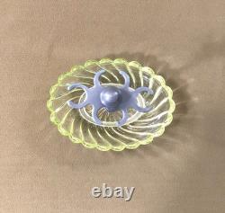 Ancien porte brosses en ouraline / cristal jaune signé BACCARAT modèle BAMBOU