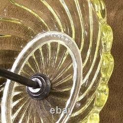 Ancien porte brosses en ouraline / cristal jaune signé BACCARAT modèle BAMBOU