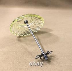 Ancien porte brosses en ouraline / cristal jaune signé BACCARAT modèle BAMBOU