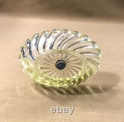Ancien porte brosses en ouraline / cristal jaune signé BACCARAT modèle BAMBOU