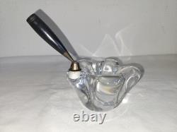 Ancien porte stylo en cristal vide poche signé Daum