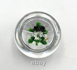 Ancien presse papier sulfure PENSÉE en cristal de BACCARAT paperweight Ø 6,8 cm