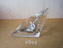 Ancien rare cendrier ou vide-poches moderniste en cristal de Baccarat vers 1990
