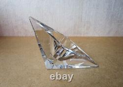 Ancien rare cendrier ou vide-poches moderniste en cristal de Baccarat vers 1990