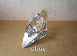Ancien rare cendrier ou vide-poches moderniste en cristal de Baccarat vers 1990