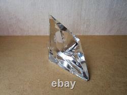 Ancien rare cendrier ou vide-poches moderniste en cristal de Baccarat vers 1990