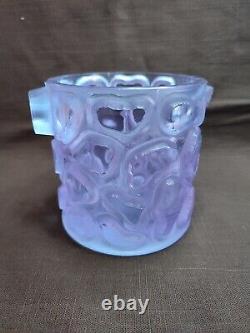 Ancien seau à glace en cristal violet moulé par Peill & Putzler, Lalique, Daum