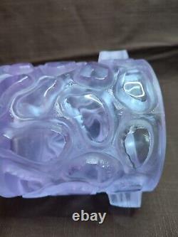Ancien seau à glace en cristal violet moulé par Peill & Putzler, Lalique, Daum