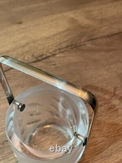 Ancien seau à glace glaçon en cristal signé Lalique France et métal argenté