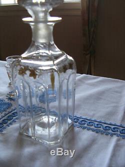 Ancien service à liqueur cristal Baccarat XIX° siècle orné de dorures