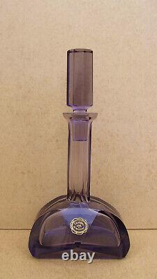 Ancien service à liqueur cristal de Bohême couleur amethyste violine art déco