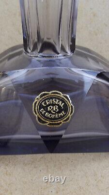 Ancien service à liqueur cristal de Bohême couleur amethyste violine art déco