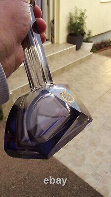 Ancien service à liqueur cristal de Bohême couleur amethyste violine art déco