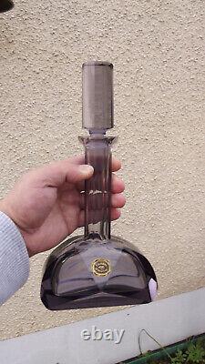 Ancien service à liqueur cristal de Bohême couleur amethyste violine art déco