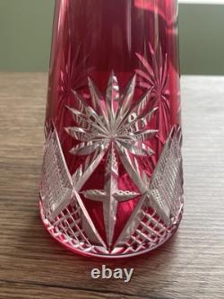 Ancien service à liqueur cristal taillé de couleur Saint Louis Val saint Lambert