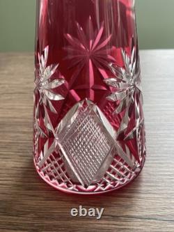 Ancien service à liqueur cristal taillé de couleur Saint Louis Val saint Lambert