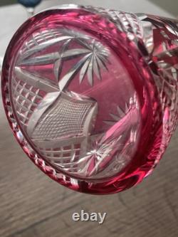 Ancien service à liqueur cristal taillé de couleur Saint Louis Val saint Lambert