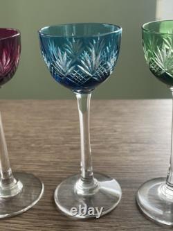 Ancien service à liqueur cristal taillé de couleur Saint Louis Val saint Lambert