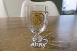 Ancien service à liqueurs en cristal de Baccarat émaillé doré