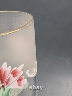 Ancien service de nuit Art Nouveau en verre & cristal émaillé
