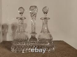 Ancien service huilier vinaigrier signé BACCARAT, modèle BAMBOU, fin XIXe