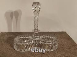 Ancien service huilier vinaigrier signé BACCARAT, modèle BAMBOU, fin XIXe