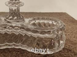 Ancien service huilier vinaigrier signé BACCARAT, modèle BAMBOU, fin XIXe