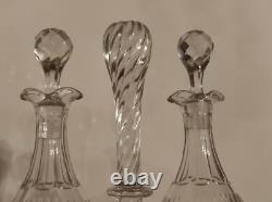 Ancien service huilier vinaigrier signé BACCARAT, modèle BAMBOU, fin XIXe